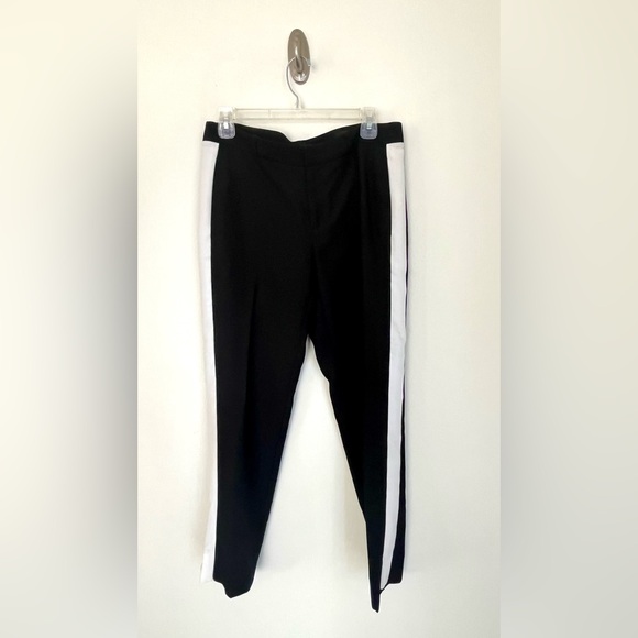 BANANA REPUBLIC Black Avery Tuxedo Stripe Cropped Dress Pants Women’s Size 4 - Picture 3 of 13